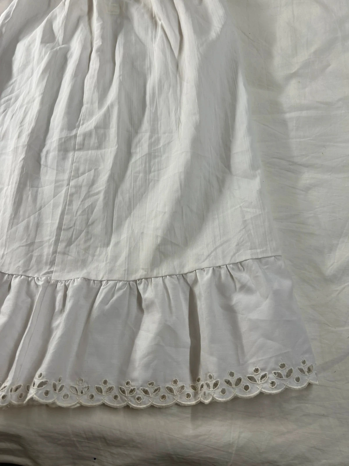 Lange witte kanten rok van Miss Helen Paris vintage Y2K retro stijl maat 38 – photo 2
